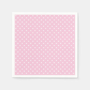 Serviette En Papier Pointillisme Classique Blanc - Rose Clair