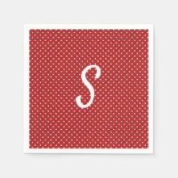 points blancs sur monogramme rouge