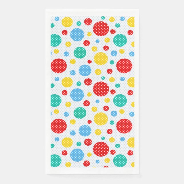 Serviette En Papier Points Colorés  (Devant)