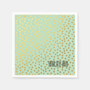 Serviette En Papier Points Confetti Or Chic Mint