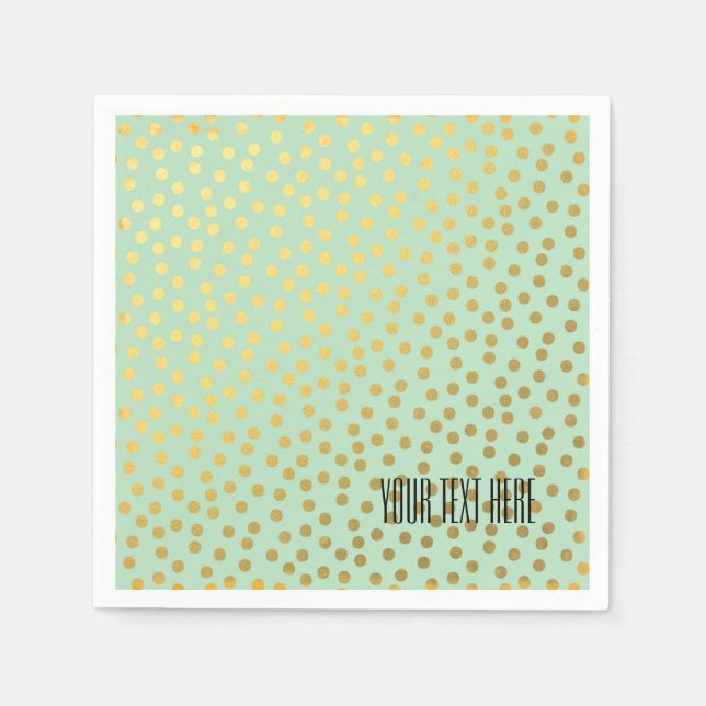 Serviette En Papier Points Confetti Or Chic Mint (Devant)