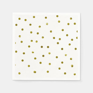 Serviette En Papier Points Confetti Or Faux Foil Moderne Chic Simple