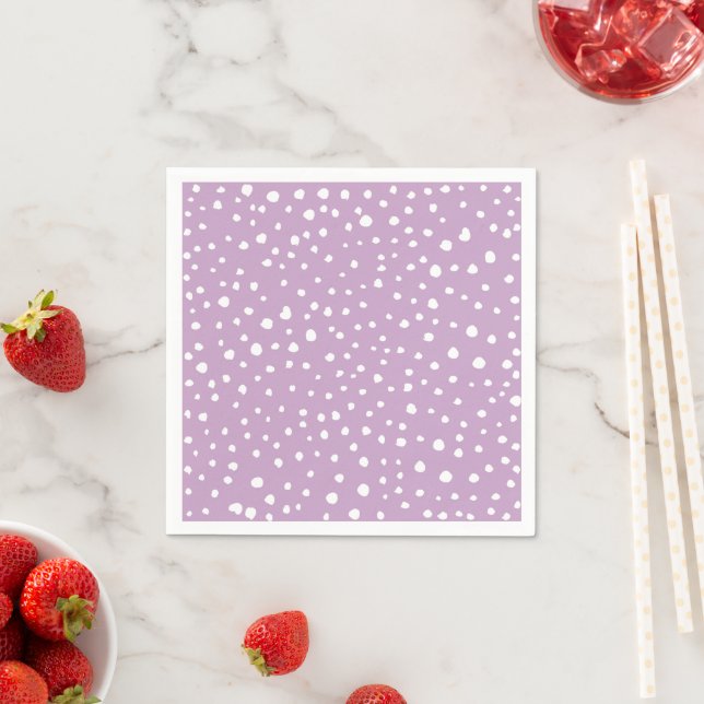 Serviette En Papier Points Dalmatiens Lilac, Points Dalmatiens, Pots D (En situation)