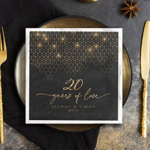 Serviette En Papier Points forts Gold 20th Anniversary ID1165