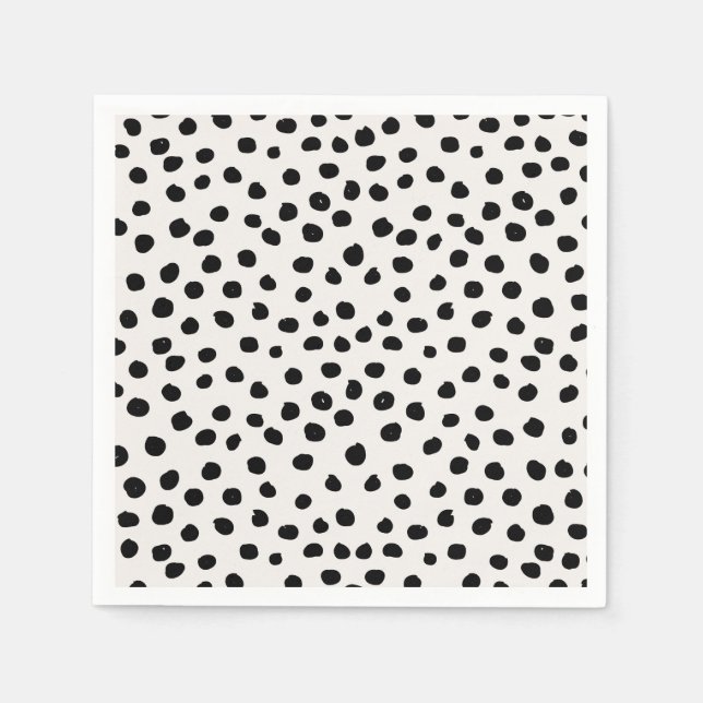 Serviette En Papier Points posters de animaux Noir Et Blanc Dalmatie (Devant)