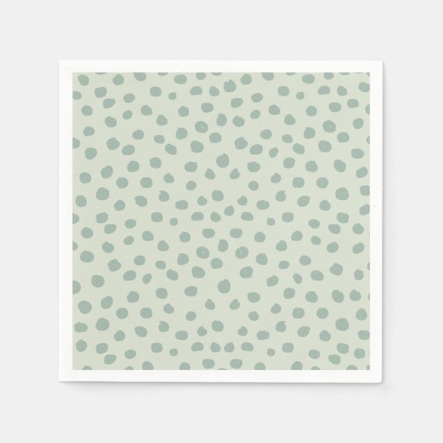 Serviette En Papier Points Sage Green (Devant)