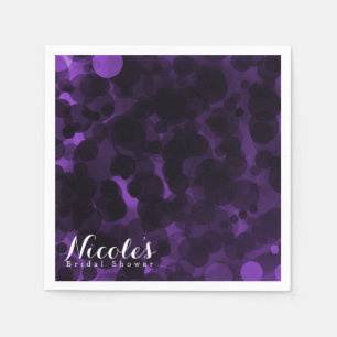 Serviette En Papier Points violets et noirs Modern Chic Party Custom C