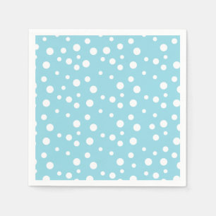 Serviette En Papier Pois blancs sur Baby Blue