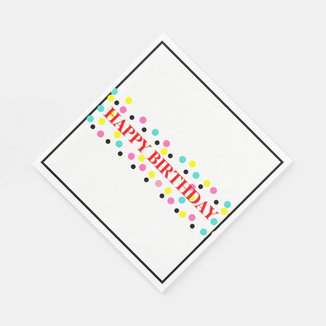 Serviette En Papier Pois d'anniversaire (Coin)