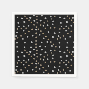Serviette En Papier Pois d'argent et d'or