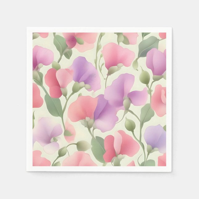 Serviette En Papier Pois doux Charming Retro Pastel (Devant)