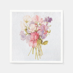 Serviette En Papier Pois doux Vintage Bouquet de serviettes