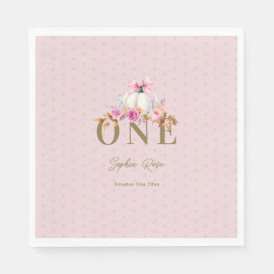 Serviette En Papier Pois rose petit Citrouille Rose Dots 1er anniversa