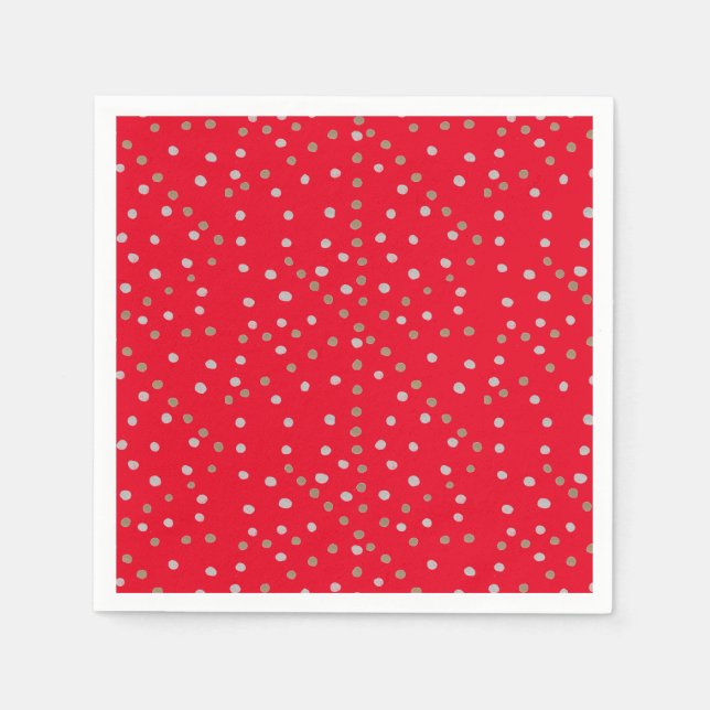 Serviette En Papier Pois rouges (Devant)