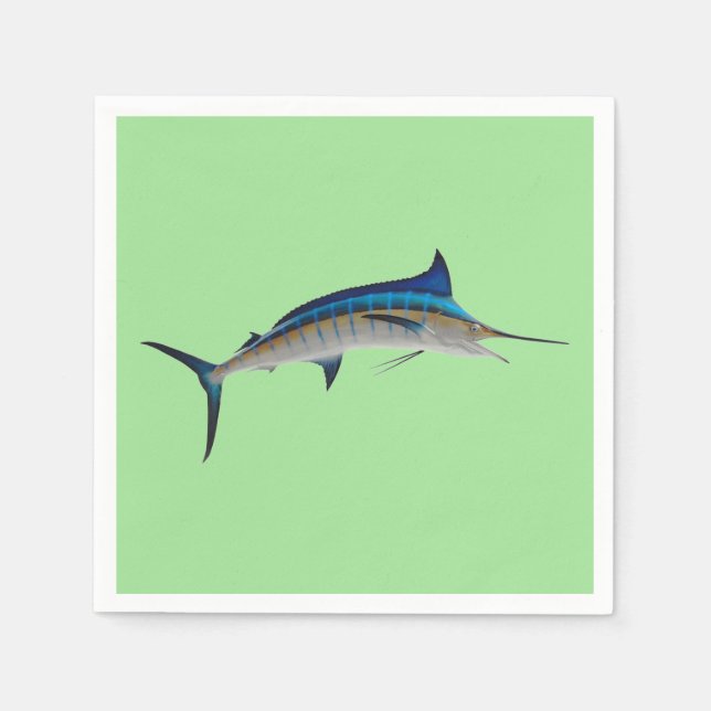 Serviette En Papier Poisson bleu Marlin (Devant)