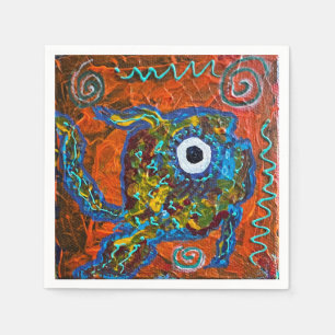 Serviette En Papier Poisson Cocktail Napkin