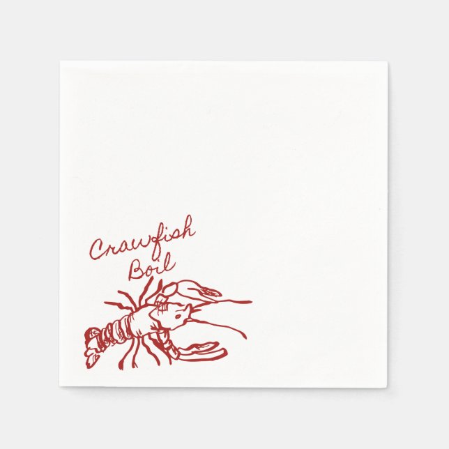 Serviette En Papier Poisson-crevettes à la main Ébullition des serviet (Devant)