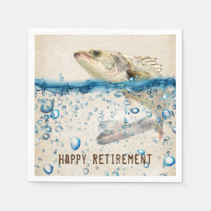 Serviette En Papier poisson de retraite sautant hors de l'eau