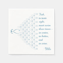 Poisson polonais Proverbe Napkin