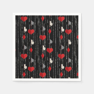 Serviette En Papier Poker jouant aux symboles de carte.