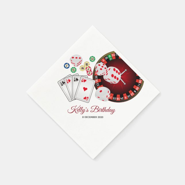 Serviette En Papier Poker Playing Card, casino, Cocktail Papier Napkin (Coin)