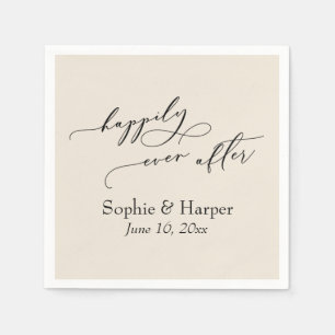 Serviette En Papier Police De Script De Luxe Simple Heureusement Jamai