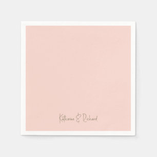 Serviette En Papier Police moderne Blush & Gold Script Name Cocktail