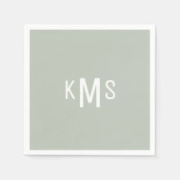 Police moderne Monogramme Léger Sage Cocktail serv