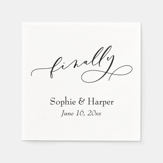 Serviette En Papier Police Script Luxe Police Simple Typographie Final (Devant)