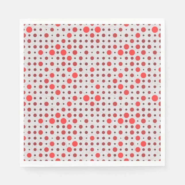 Serviette En Papier Polka Dot 01A.Bac rouge BG (Devant)