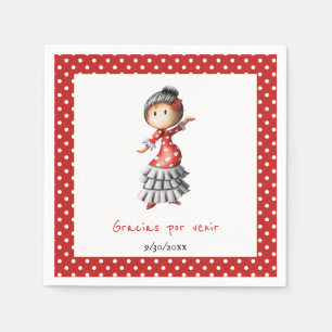 Serviette En Papier Polka Dot Rouge Espagnol Enceinte Sevillana