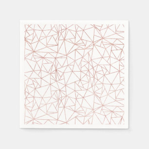 Serviette En Papier Polygone de cuivre géométrique Rose moderne
