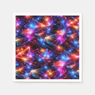 Serviette En Papier Polygone néon abstrait avec explosions