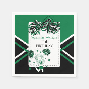 Serviette En Papier Pom-pom girl Vert, Noir, Blanc