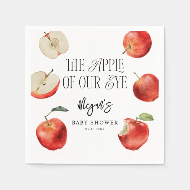 Serviette En Papier Pomme De Notre Baby shower OEil (Devant)