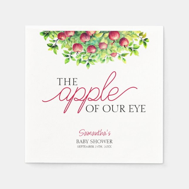Serviette En Papier Pomme de Notre Oeil Automne Baby shower Papier Nap (Devant)