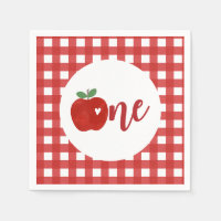 Pomme de notre oeil premier anniversaire Napkins