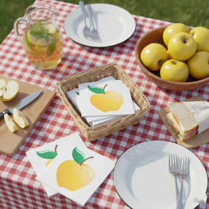 Serviette En Papier Pomme jaune dorée