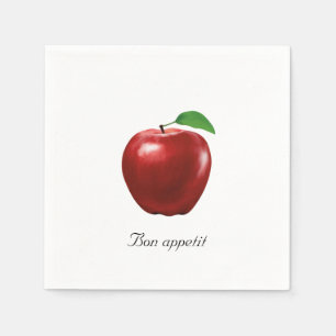 Serviette En Papier Pomme rouge fraîche personnalisée sur serviettes b
