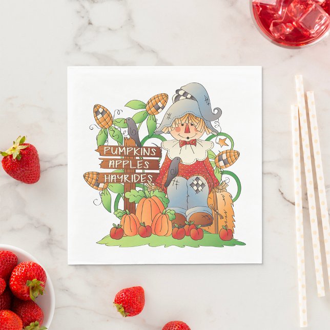 Serviette En Papier Pommes citrouilles Hayrides Napkins (Créateur téléchargé)
