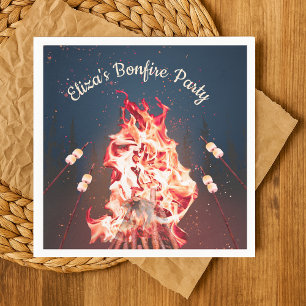 Serviette En Papier Pommes de feu rustiques et Marshmallows Papier Nap