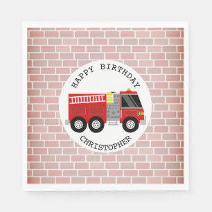 Serviette En Papier Pompier + Briques Pompier Fête d'anniversaire