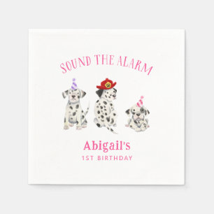Serviette En Papier Pompier Chien fille Anniversaire Papier