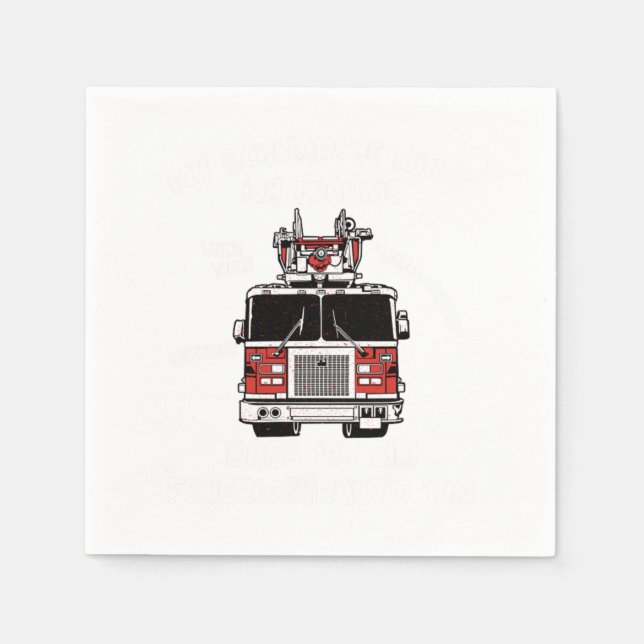 Serviette En Papier Pompier pompier Camion Pompier Cadeau (Devant)
