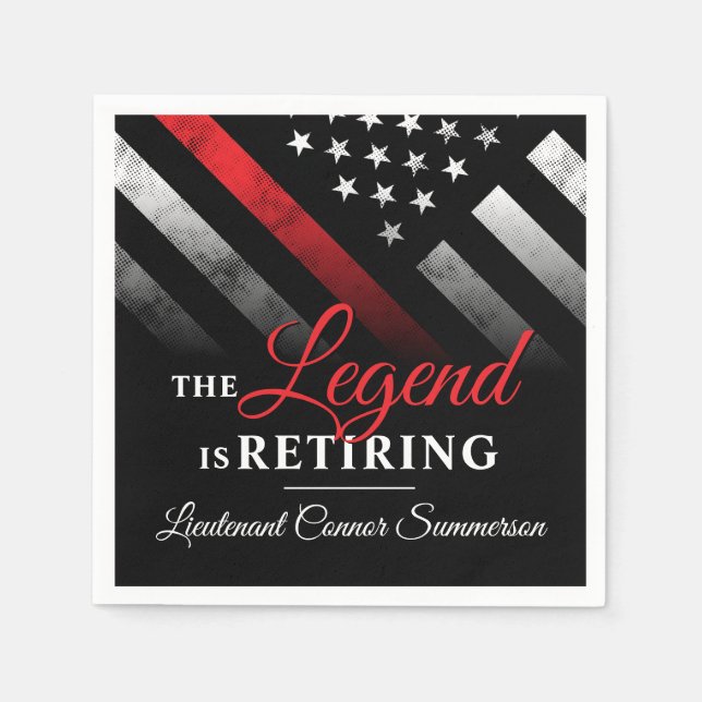 Serviette En Papier Pompier Retraite Service d'incendie pompier (Devant)