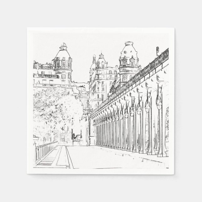 Serviette En Papier Pont de Bir-Hakeim - Paris, France (Devant)