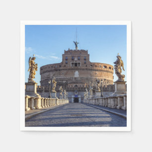 Serviette En Papier Ponte Sant'Angelo vide à l'aube - Rome, Italie