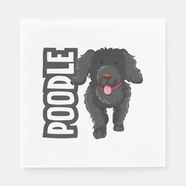 Serviette En Papier Poodle (Devant)