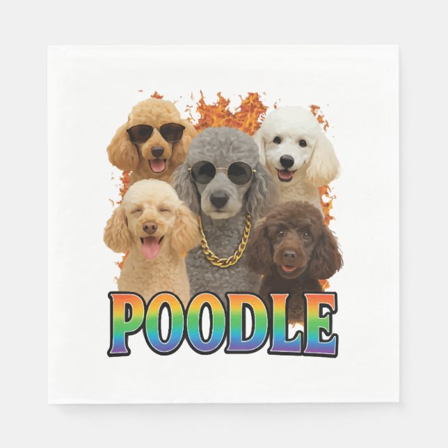 Serviette En Papier Poodle (Devant)