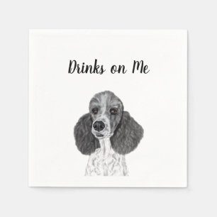 Serviette En Papier Poodle Cocktail Napkins